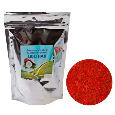 Кокосовая стружка цветная "Красная" 200г