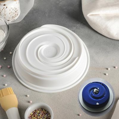 Форма для выпечки и муссовых десертов 20х5 см "Круговорот", цвет белый 2582035
