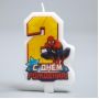Свеча в торт "С днем рождения" цифра 2 Человек Паук, 9 х 15 см 1169272