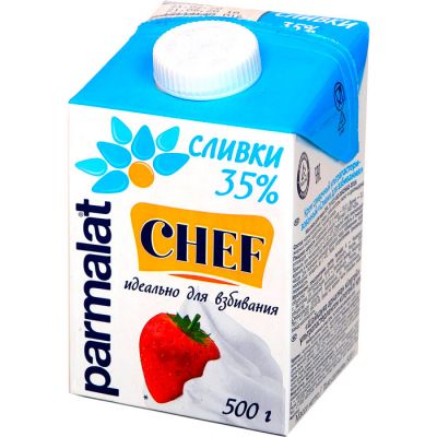 Сливки Chef 35% Parmalat ультрапастеризованные 0.5 л