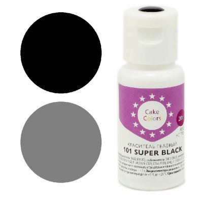 Краситель гелевый Cake Colors 101 Супер черный (SUPER BLACK), 20г