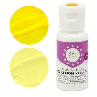 Краситель гелевый Cake Colors 107 Лимонный (LEMON YELLOW), 20г