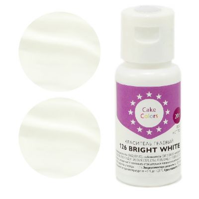 Краситель гелевый Cake Colors 126 Яркий белый (BRIGHT WHITE), 20г