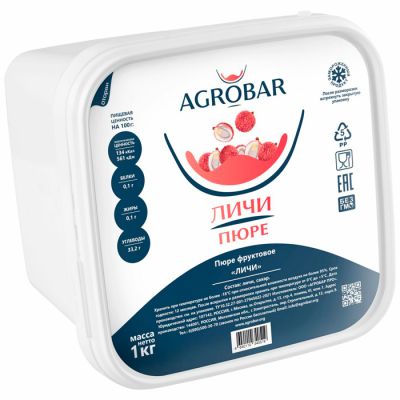 Пюре Личи Agrobar (Агробар) замороженное 1кг