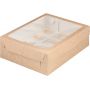 Коробка для 12 капкейков с окошком 32*23,5*10 см Крафт