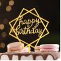 Топпер "Happy Birthday", геометрия, золото, Дарим Красиво