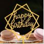Топпер "Happy Birthday", геометрия, золото, Дарим Красиво