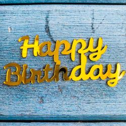 Топпер торцевой «Happy Birthday 8», золото