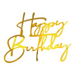 Топпер торцевой «Happy Birthday 12», золото