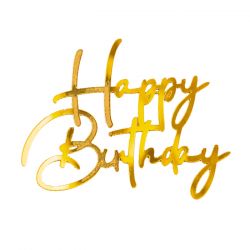 Топпер торцевой «Happy Birthday 5», золото