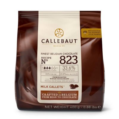 Шоколад Callebaut молочный 33,6% №823 400г (заводская упаковка)